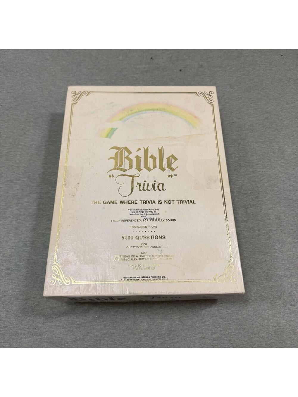 Vintage 1984 Holy Bible Trivia Board Game 5400 Questions Cadaco Games